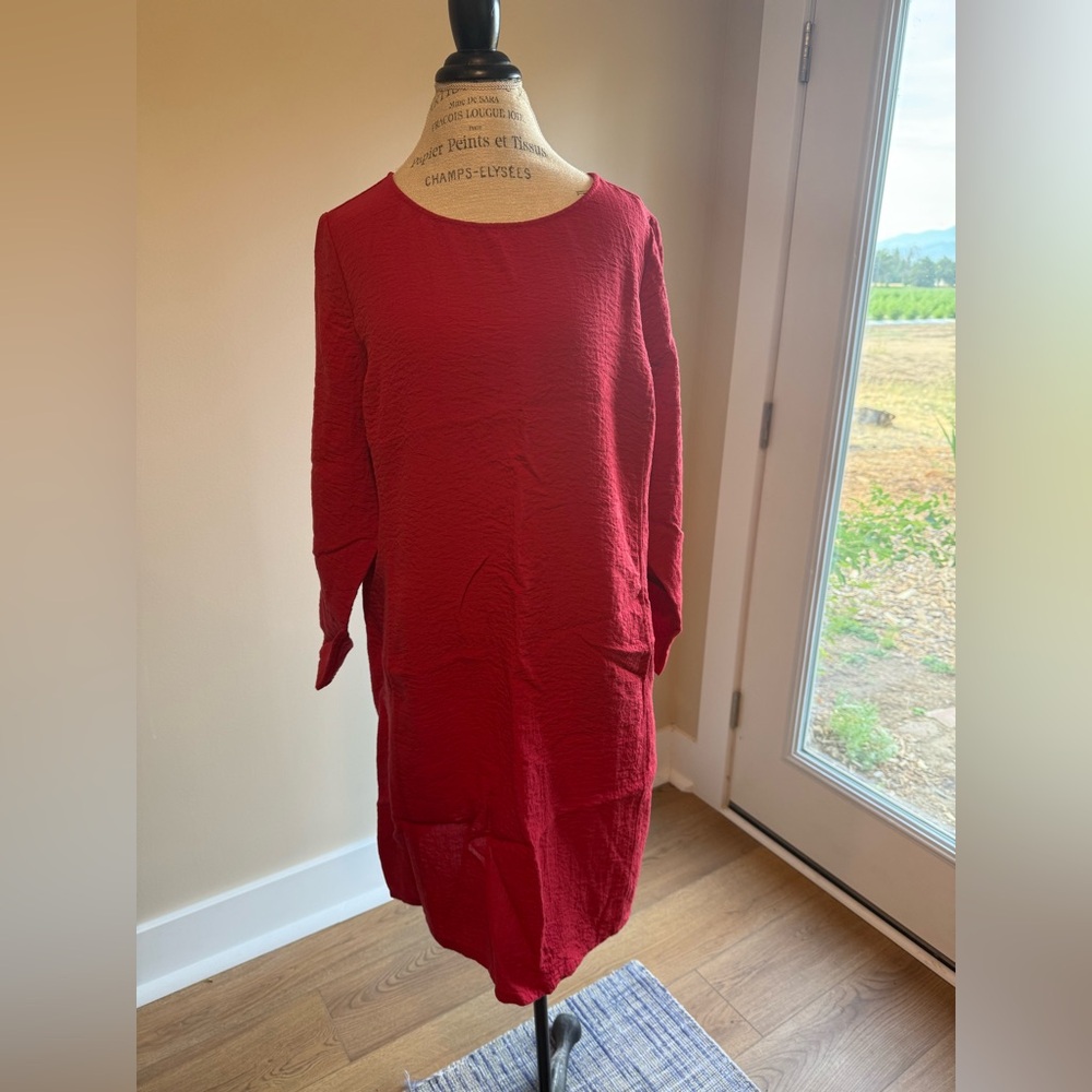 Habitat Rich‎ Red Long Sleeve Dress